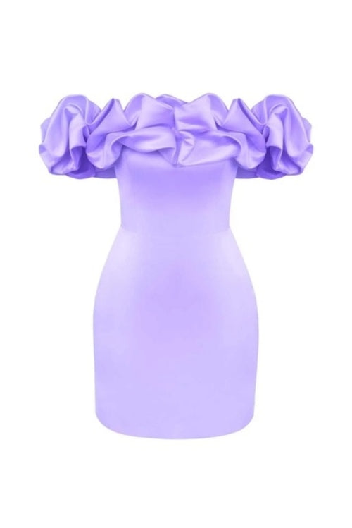 2023 Summer Women Ruffles Slash Neck Bodycon Package Hip Party Dress