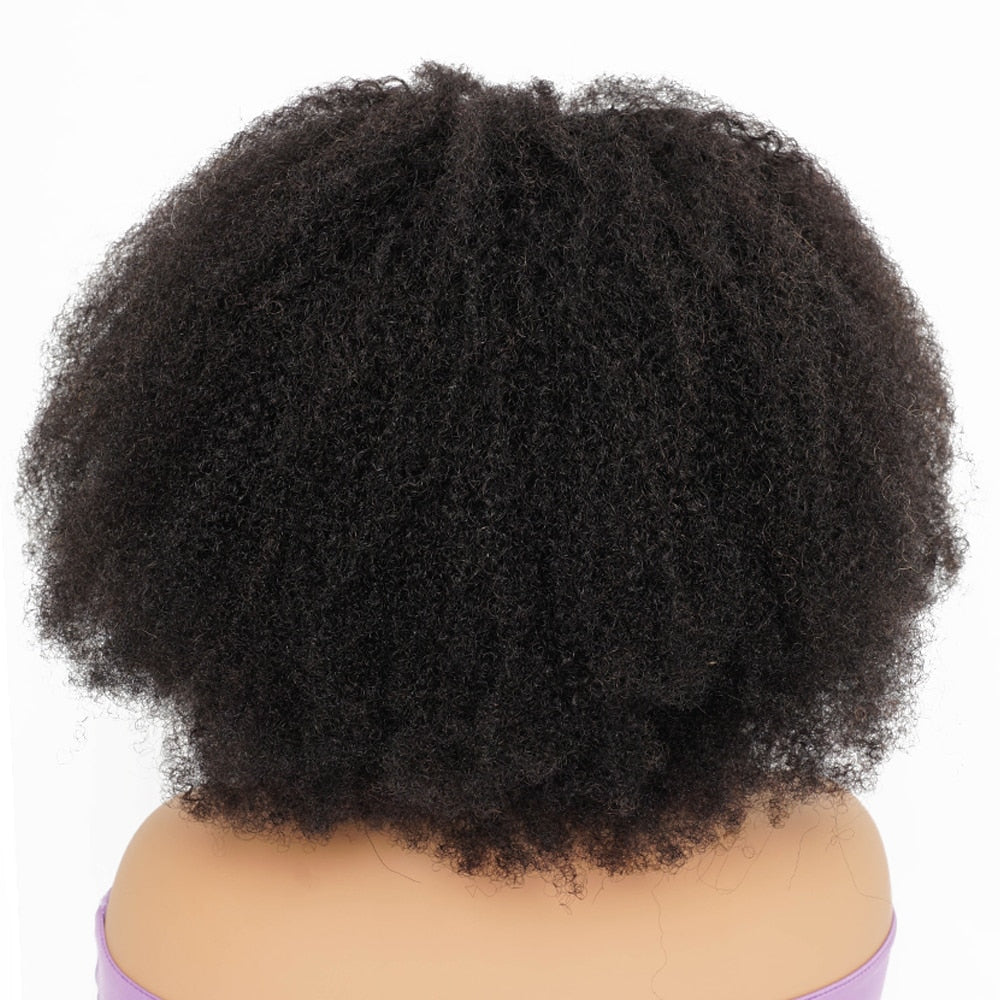 250% Density Afro Kinky Curly Human Hair Wigs For Women Indian 13x4