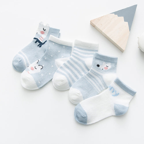 5pairs/lot 0-2y Infant Baby Socks Baby Socks For Girls Cotton Mesh