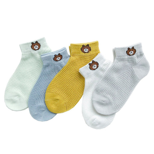 5pairs/lot 0-2y Infant Baby Socks Baby Socks For Girls Cotton Mesh