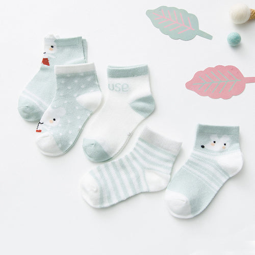 5pairs/lot 0-2y Infant Baby Socks Baby Socks For Girls Cotton Mesh