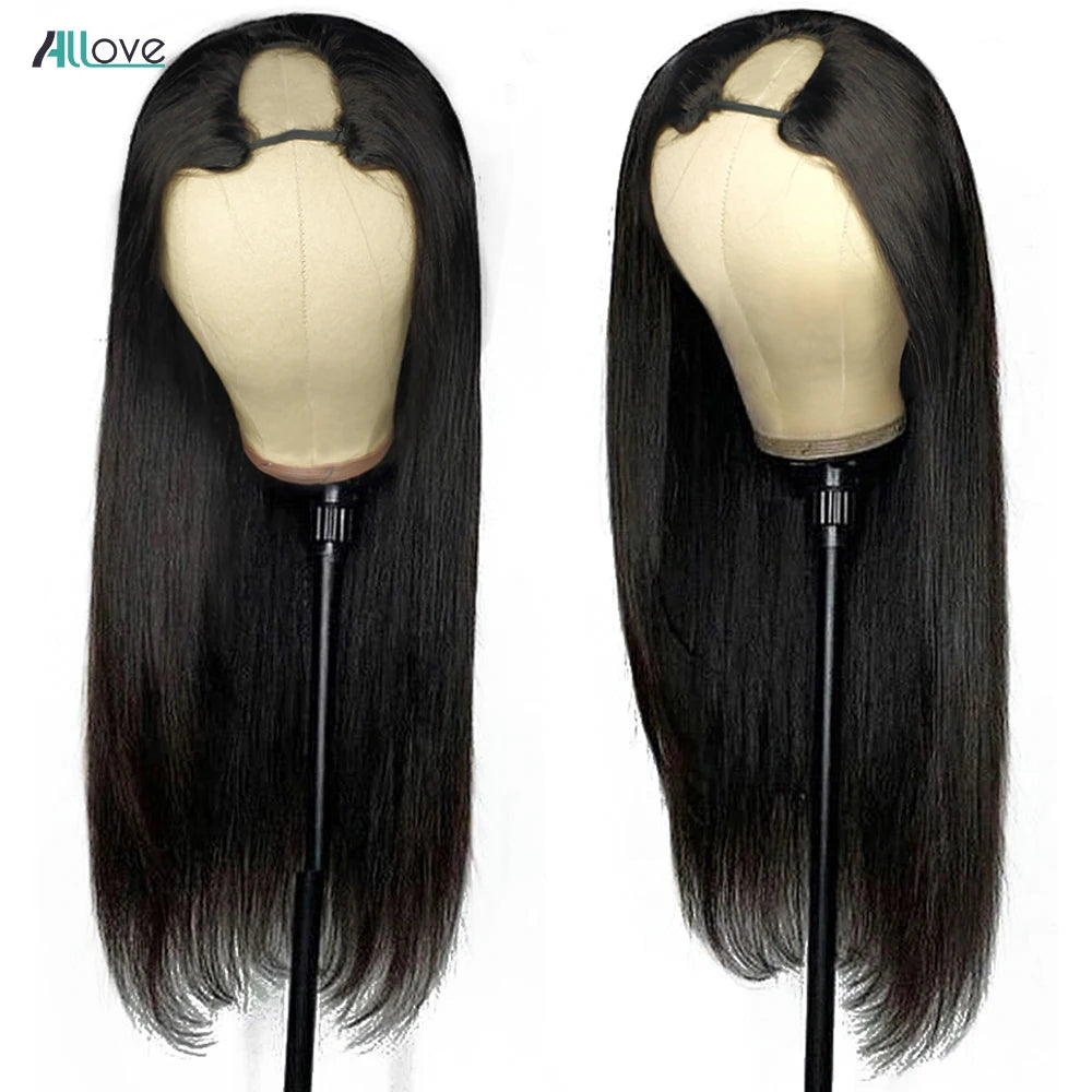 Allove 250 Density U Part Wig Human Hair Bone Straight Hair Wigs