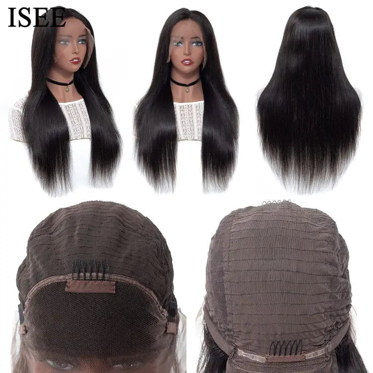 220% Density Straight Lace Front Wigs For Women Brazilian Human Hair