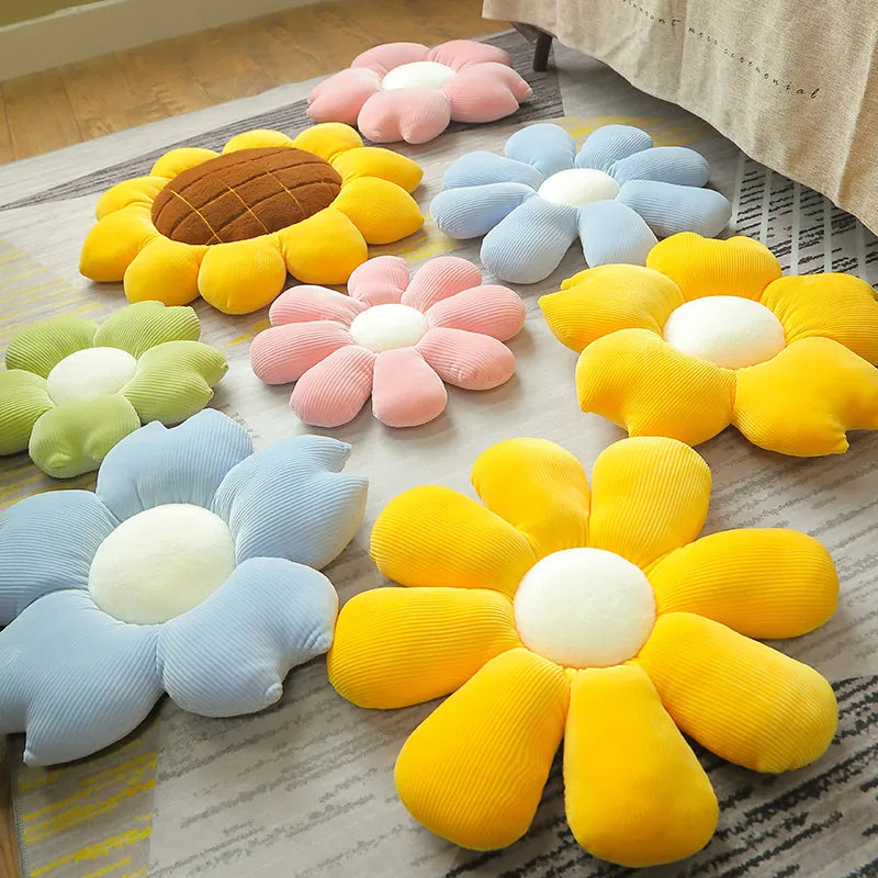 35/45cm Stuffed Six Petal Flower Cushion Girly Room Decor Sunflower