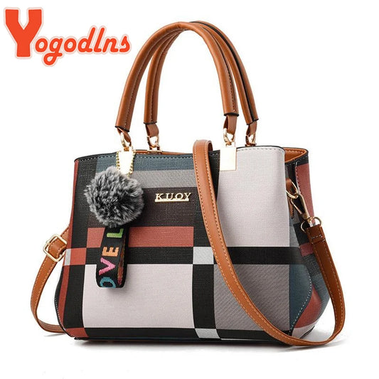 Yogodlns New Luxury Handbag Women Stitching Wild Messenger Bags