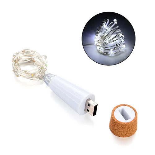 2m 20 LED Cork Bottle Fairy Light USB Rechargeable Indoor Decoration