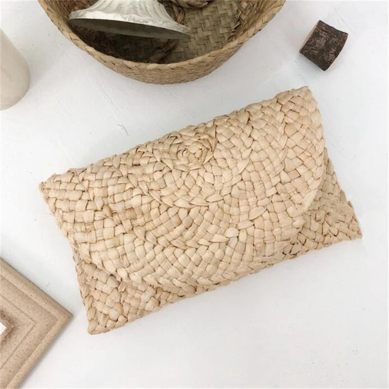 Women Fashion Flap Envelope Bags Summer Beach Bag Handmade Wallet