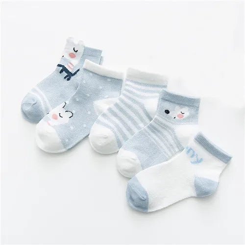 5Pairs/lot 0-24M Infant Baby Socks Baby Socks for Boys Girls Cotton