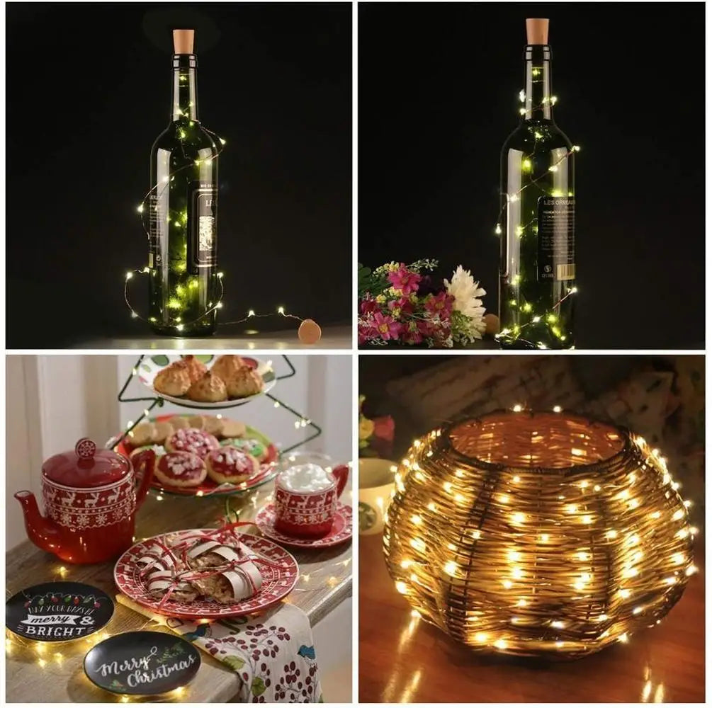 2m 20 LED Cork Bottle Fairy Light USB Rechargeable Indoor Decoration