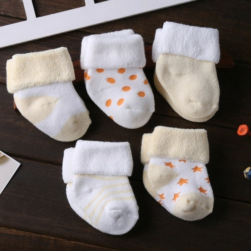 5/6pair/lot Unisex Non-skid Baby Shoe Socks 0-12months Cotton Baby Boy