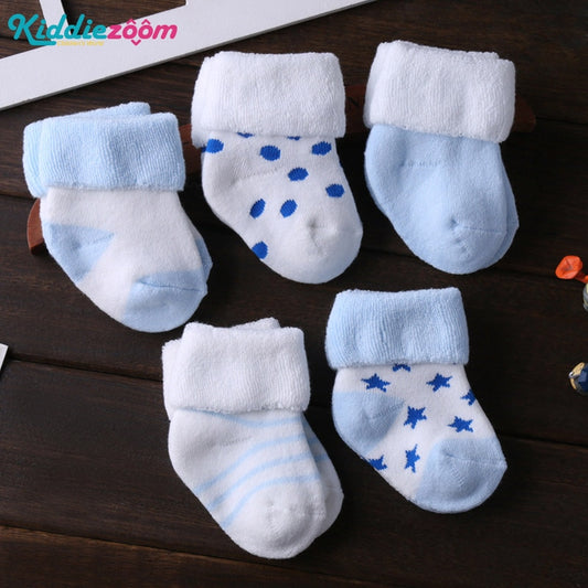 5/6pair/lot Unisex Non-skid Baby Shoe Socks 0-12months Cotton Baby Boy