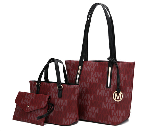 3PC Aylet M Tote with Mini Bag and Wristlet Pouch