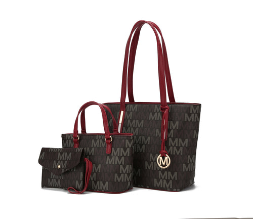 3PC Aylet M Tote with Mini Bag and Wristlet Pouch