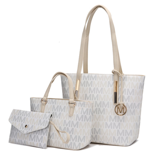 3PC Aylet M Tote with Mini Bag and Wristlet Pouch