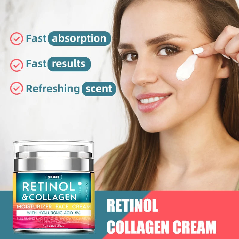 Sumax Retinol Collagen Face Cream 50ml Moisturizer with Hyaluronic