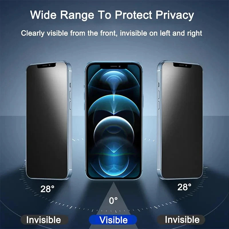 3PCS Full Cover Anti-Spy Screen Protector For iPhone 11 12 13 14 15