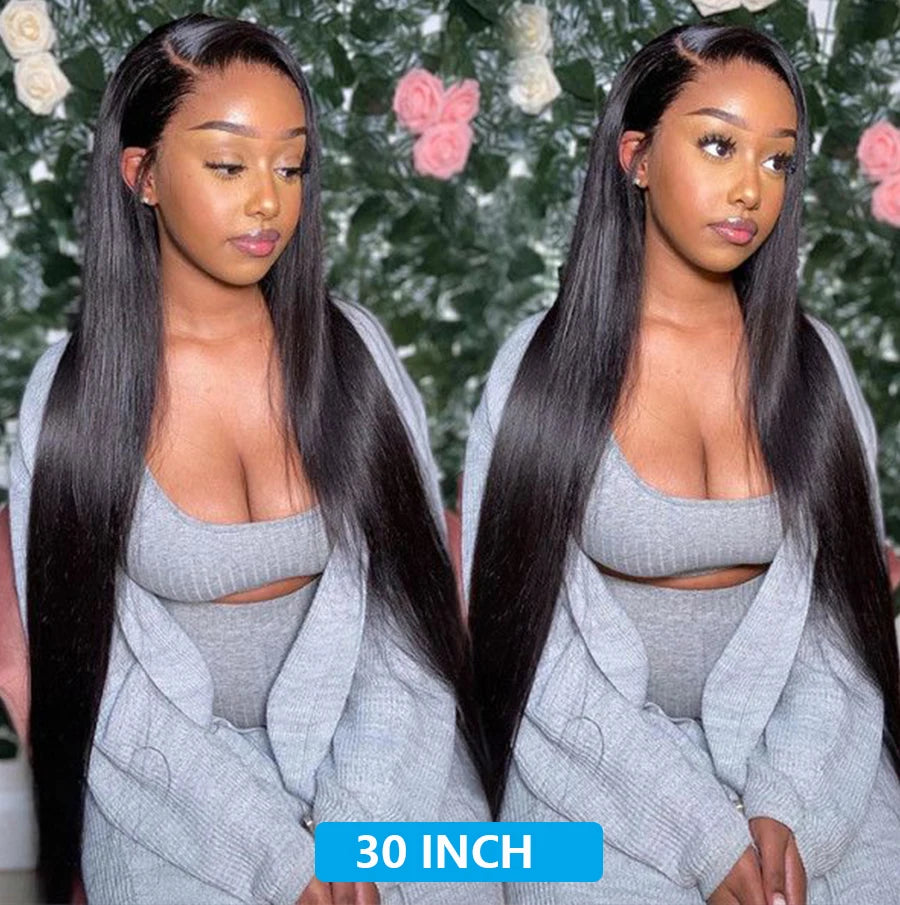 28 30 Inch 6x4 4x4 Pre-Cut Glueless Wig Human Hair Ready To Wear