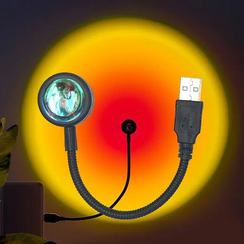 USB Sunset Lamp LED Rainbow Neon Night Light Projector Photography