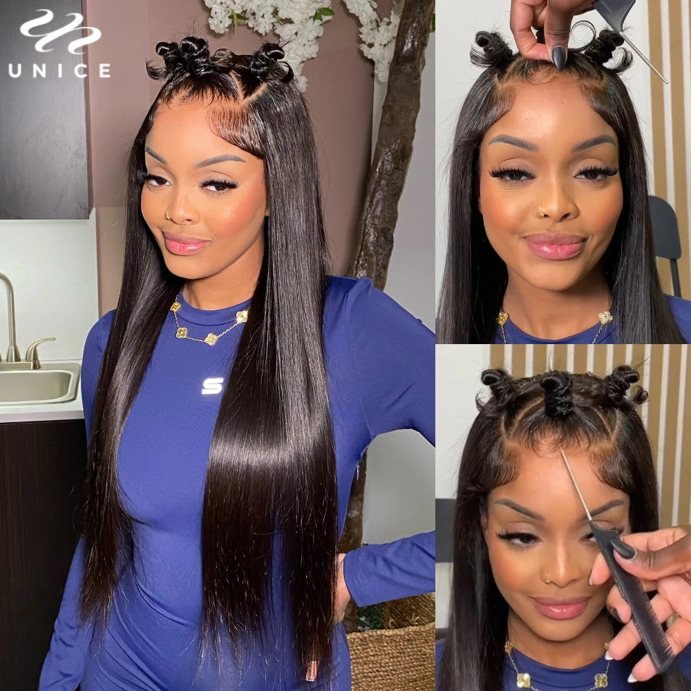 UNICE Pre Everything 7x5 13x4 Human Hair Lace Frontal Wig Pre Cut Pre