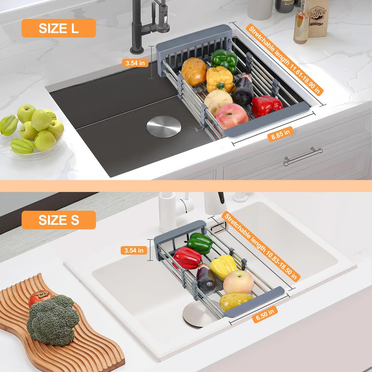 The Bowl Drying Rack Is Expandable and Suitable For Kitchen Sinks The