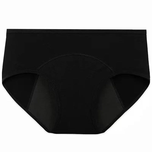 Women Menstrual Panties Leak Proof Briefs Black L XL XXL Cotton