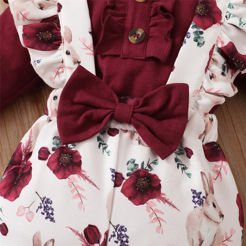 0-24 Months Newborn Baby Girl 3PCS Clothes Set Long Sleeve