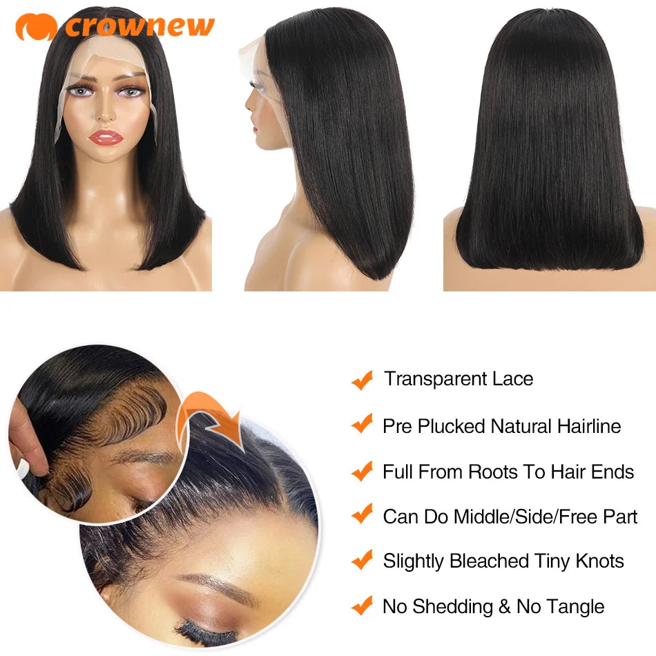 Bob Wig Human Hair Lace Front Wigs Human Hair 100% Human Hair Wigs Hd