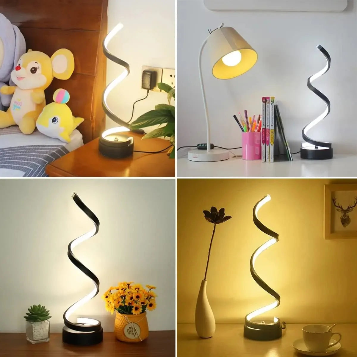 Table Lamps for Living Room,Modern Spiral Dimmable LED Table Lamp,