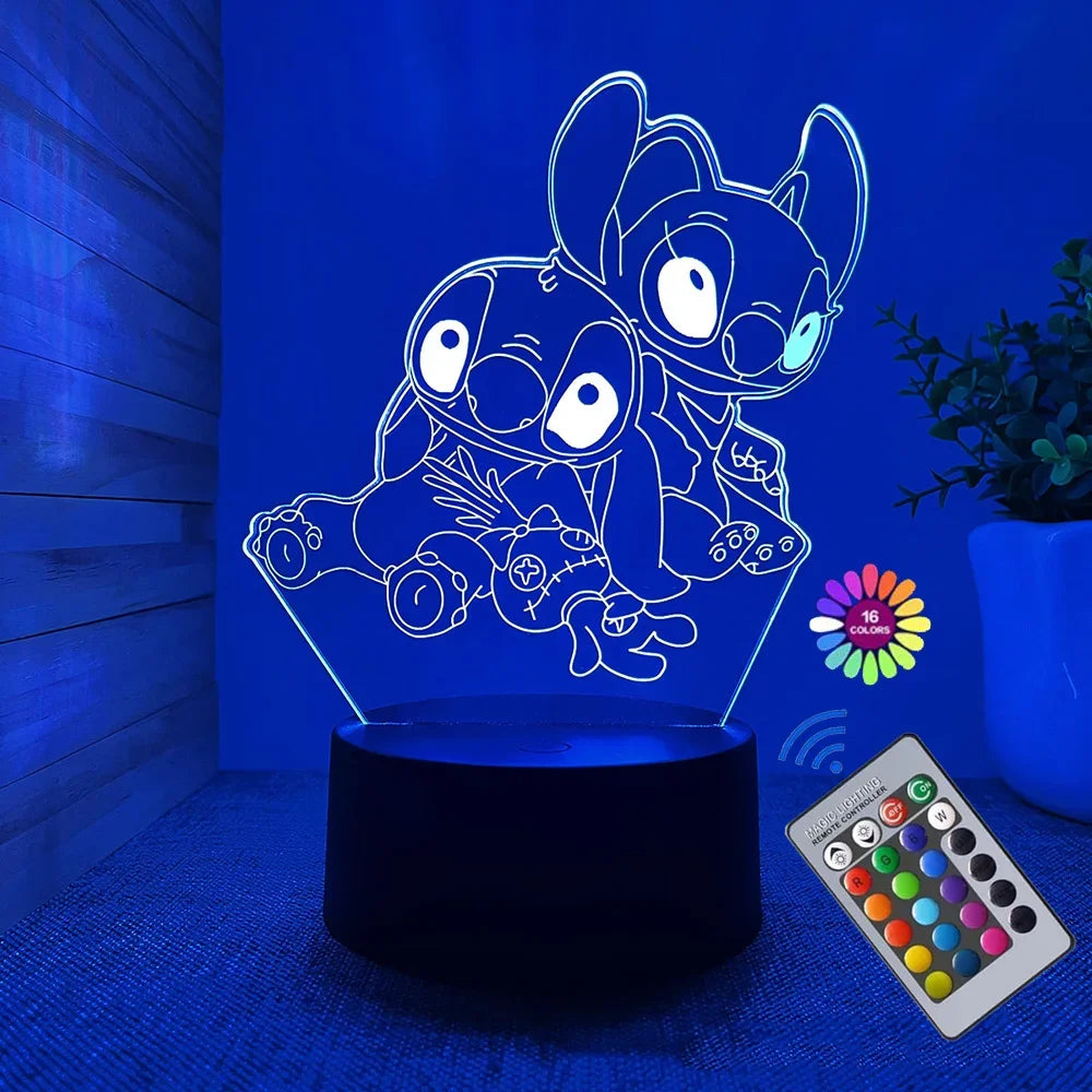 3D Illusion Stitch Night Light with Remote Control and Smart Touch