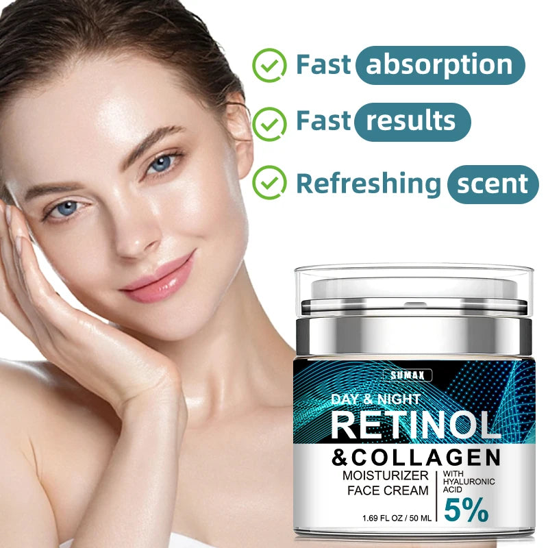 Sumax Retinol Collagen Face Cream 50ml Moisturizer with Hyaluronic