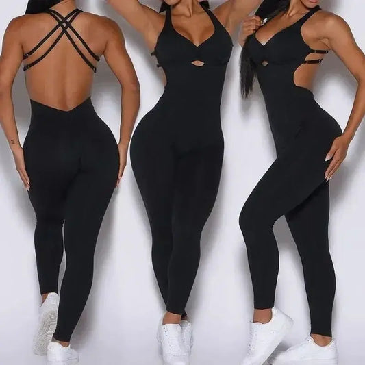 Yoga Jumpsuit Dancing One-piece Adjustable Sport Sexy Bodysuit Workout