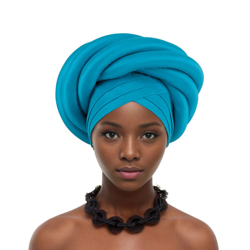 Twisted Braid Turban Cap for Women African Lady Head Wraps Nigeria Raw