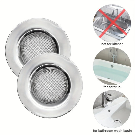 2pcs Stainless Steel Bathtub Strainers, Bathroom Sink Strainers,