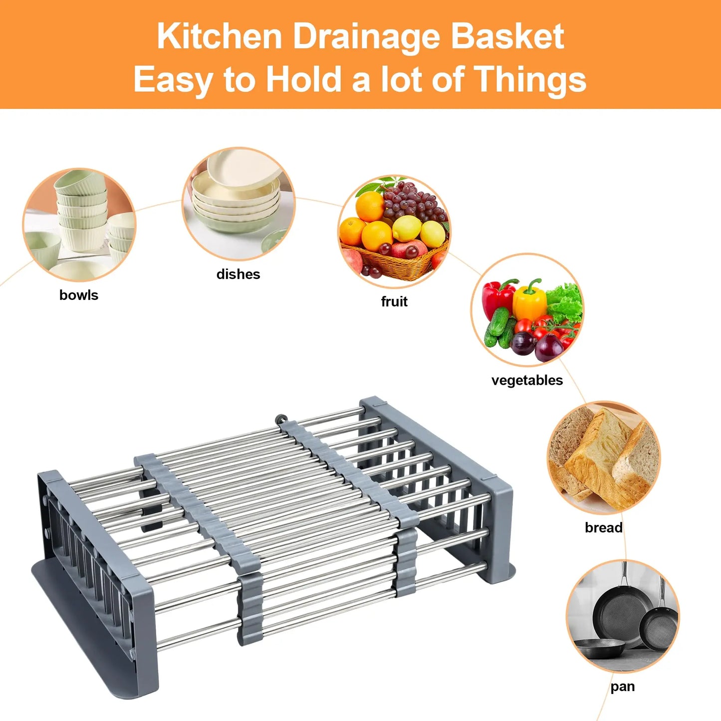 The Bowl Drying Rack Is Expandable and Suitable For Kitchen Sinks The