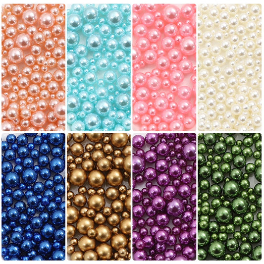 10g Random Mix 3-10mm No Hole ABS Pearl Bead For Vase Filler Makeup