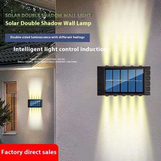 4/6/8/10LEDs Solar Wall Lamp Yard Street Decor Light Outdoor