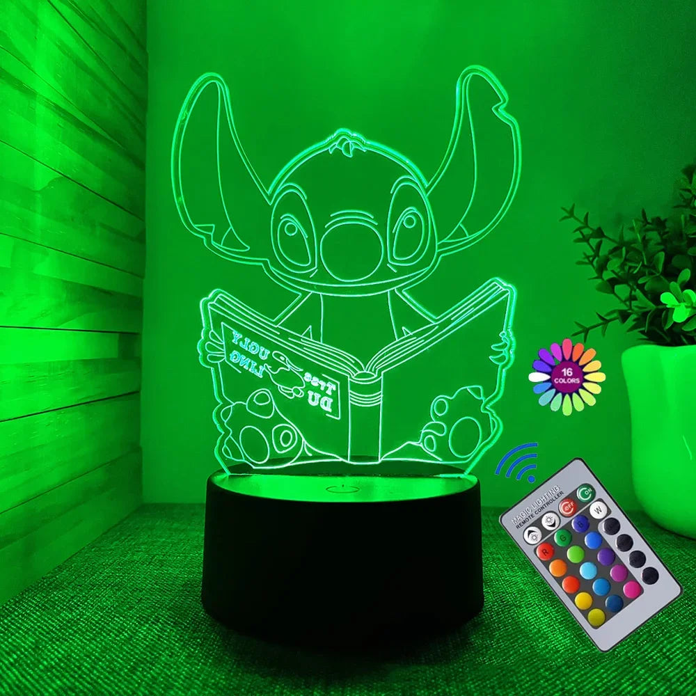 3D Illusion Stitch Night Light with Remote Control and Smart Touch