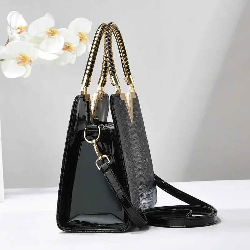 Women's Bag 2024 Autumn New Trendy and Versatile Middle Aged Mom's Crossbody Bag Soft Leather Texture Ladies Shoulder Bag