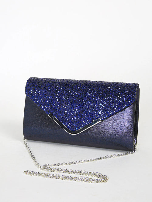 Women Evening Envelope Handbag Prom Sequin Clutch Purse chain Shoulder