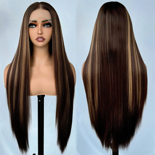 X-TRESS Synthetic Lace Front Hair Wigs for Women 32inch Long Loose