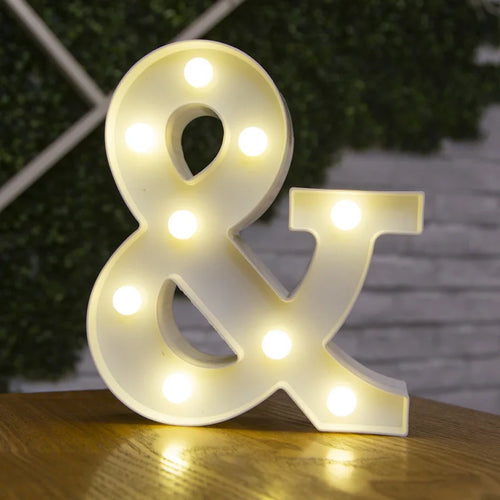 Alphabet Letter LED Lights Luminous Number Lamp Decor  Battery Night