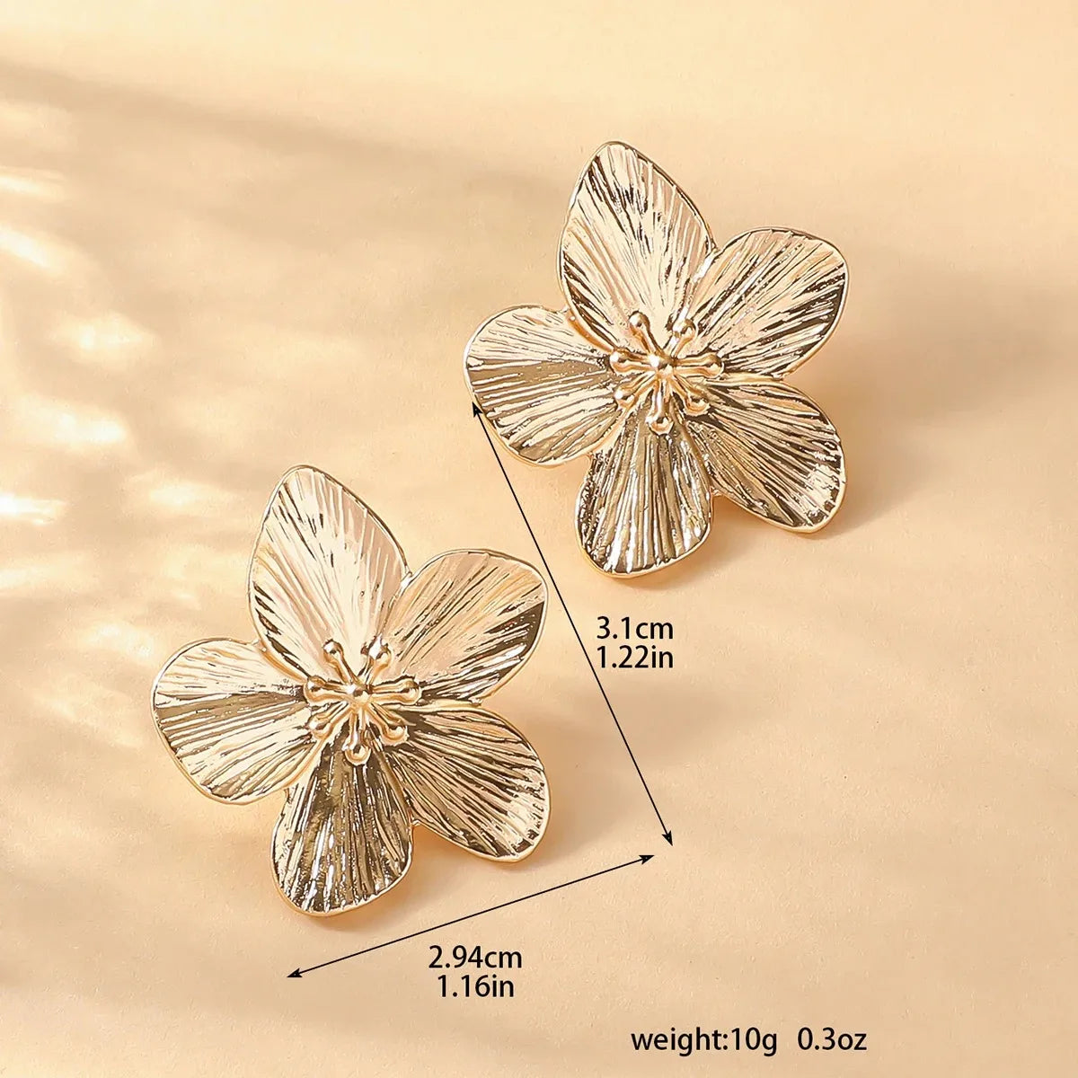 2PC Women's Fashion Trendy Stainless Steel Flower Earrings Outdoor