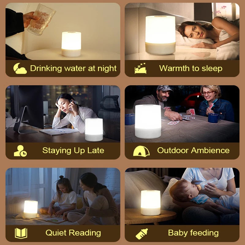 Bedside Led Night Lights Dimmable Charging Desktop Night Lamps Bedroom