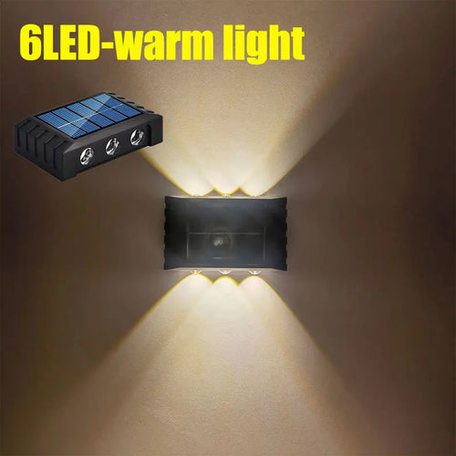 4/6/8/10LEDs Solar Wall Lamp Yard Street Decor Light Outdoor