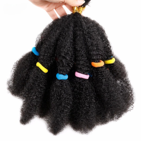 Braids Hair Afro Kinky Bulk Afro Curly Synthetic Hair Short 12"