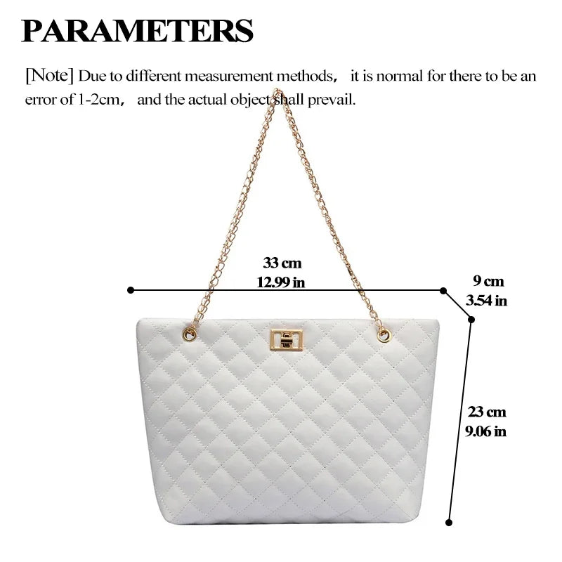 Tote Bags for Women PU Leather Diamond Lattice Handbag Personality