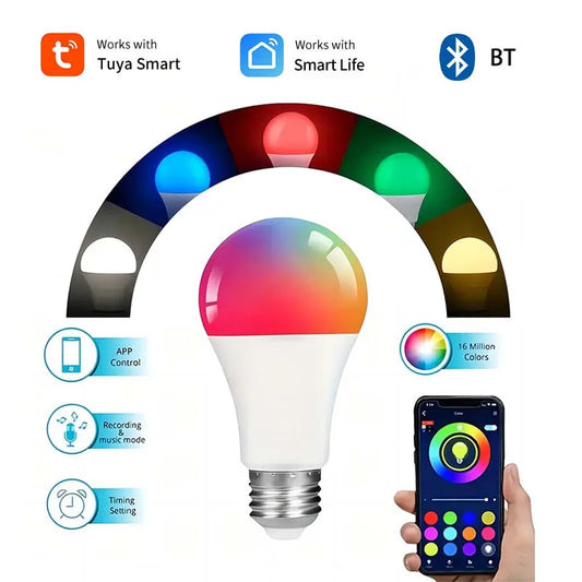 Tuya Led Light Bulbs Smart Lamp Home Appliance RGB White Spotlight