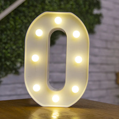 Alphabet Letter LED Lights Luminous Number Lamp Decor  Battery Night