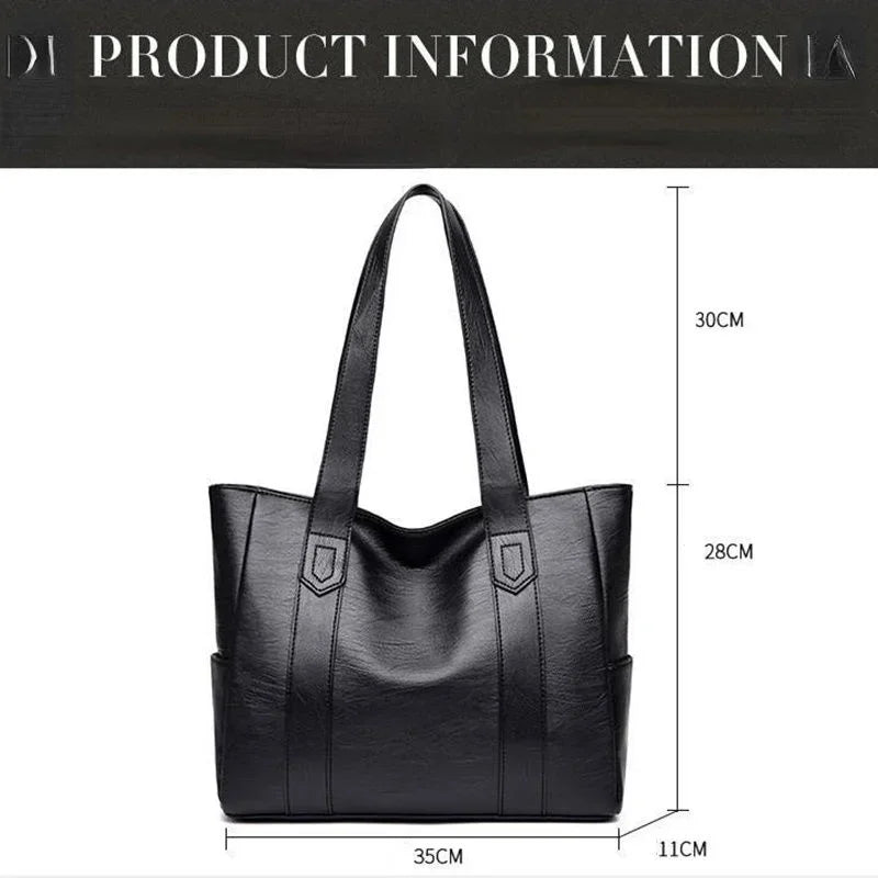 Women PU Leather Large Capacity Shoulder Bag Crossbody Hand Tote