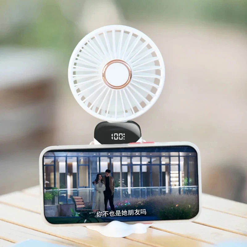 USB Handheld Mini Fan Foldable Portable Neck Hanging Fans 5 Speed USB